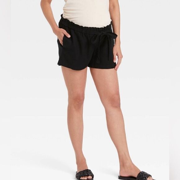 Isabel Maternity By Inured&Isabel Tie Front Pull on Maternity Shorts NWT… - Picture 1 of 16